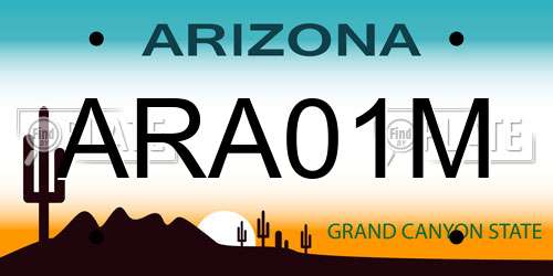 ARA01M Arizona License Plate