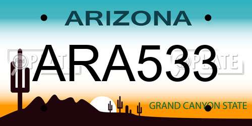 ARA533 Arizona License Plate