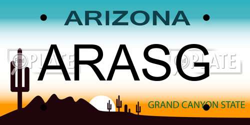ARASG Arizona License Plate