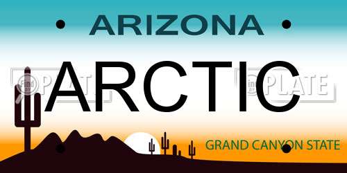 ARCTIC Arizona License Plate