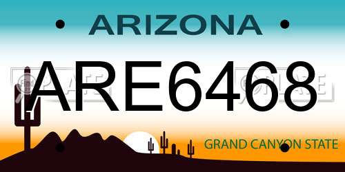 ARE6468 Arizona License Plate