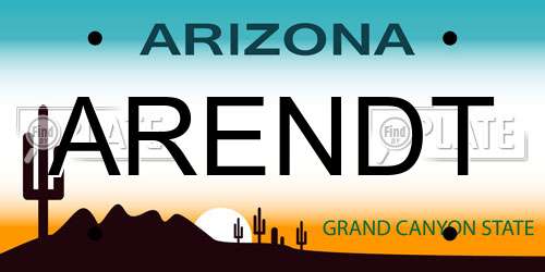 ARENDT Arizona License Plate