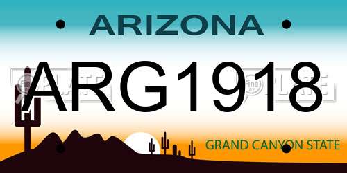ARG1918 Arizona License Plate
