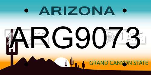 ARG9073 Arizona License Plate