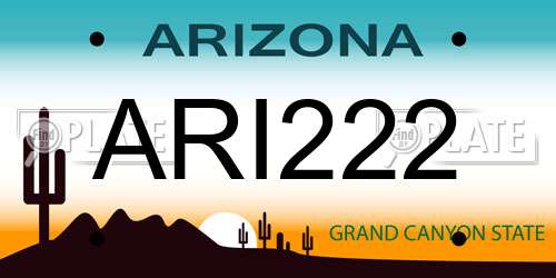 ARI222 Arizona License Plate