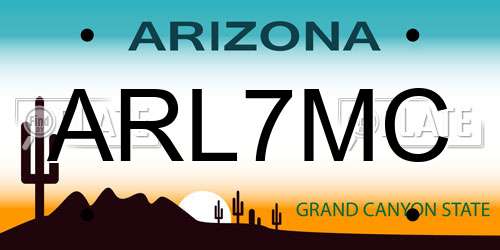 ARL7MC Arizona License Plate