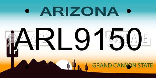 ARL9150 Arizona License Plate