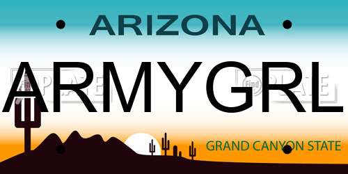 ARMYGRL Arizona License Plate