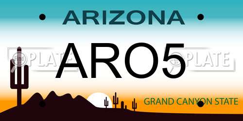 ARO5 Arizona License Plate