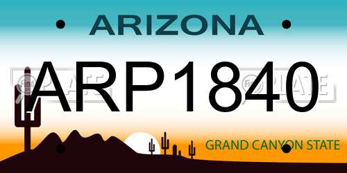 ARP1840 Arizona License Plate