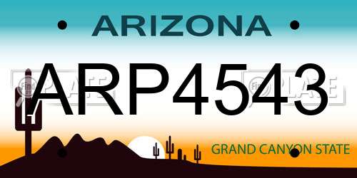 ARP4543 Arizona License Plate
