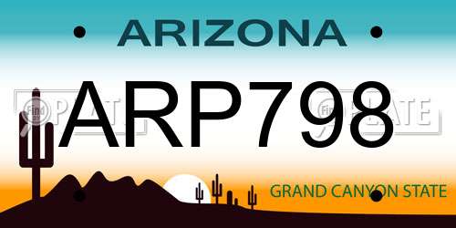 ARP798 Arizona License Plate