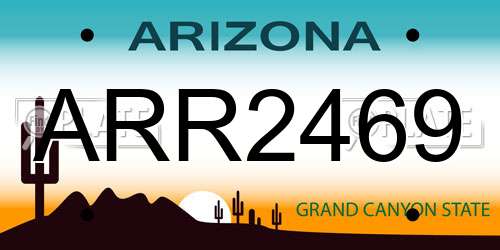 ARR2469 Arizona License Plate