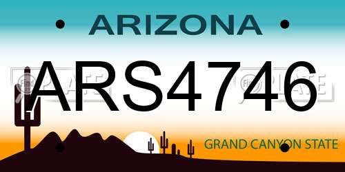 ARS4746 Arizona License Plate