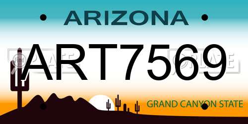 ART7569 Arizona License Plate