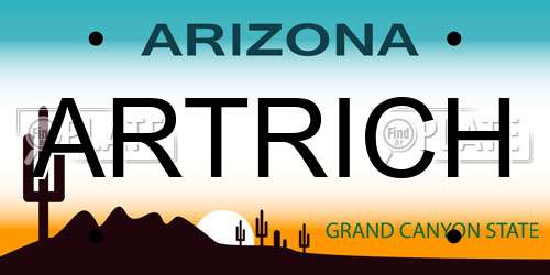 ARTRICH Arizona License Plate
