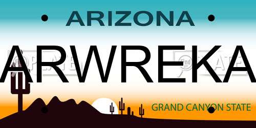 ARWREKA Arizona License Plate