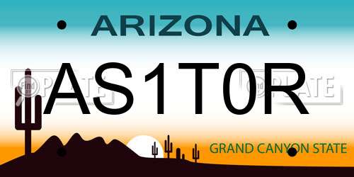 AS1T0R Arizona License Plate