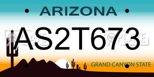 AS2T673 Arizona License Plate