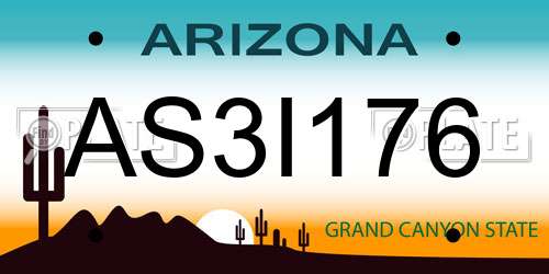 AS3I176 Arizona License Plate