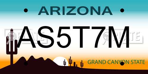 AS5T7M Arizona License Plate