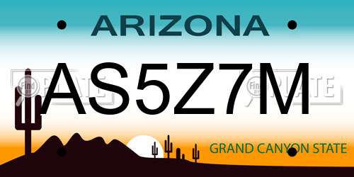AS5Z7M Arizona License Plate