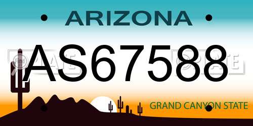AS67588 Arizona License Plate