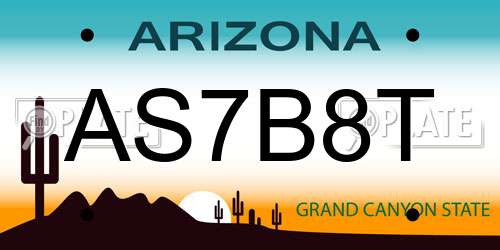 AS7B8T Arizona License Plate
