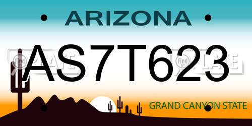 AS7T623 Arizona License Plate