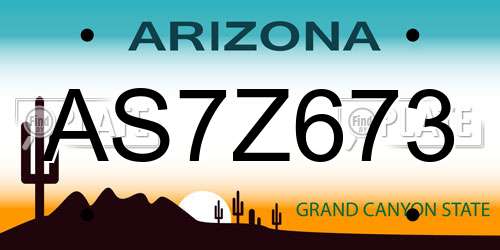 AS7Z673 Arizona License Plate