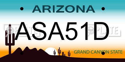 ASA51D Arizona License Plate