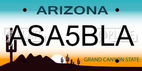 ASA5BLA Arizona License Plate