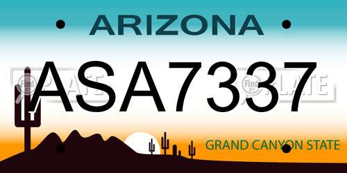 ASA7337 Arizona License Plate