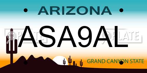 ASA9AL Arizona License Plate