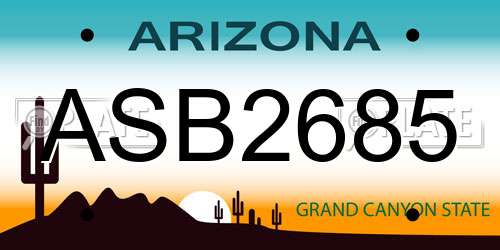 ASB2685 Arizona License Plate