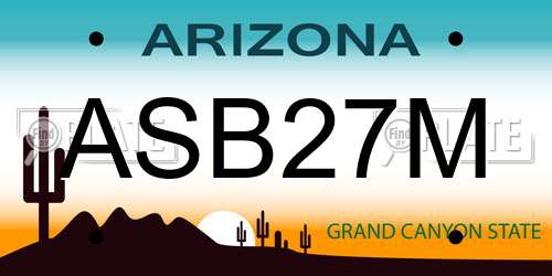 ASB27M Arizona License Plate