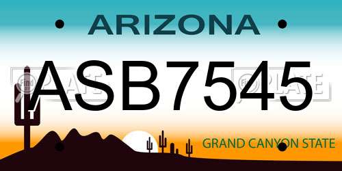 ASB7545 Arizona License Plate