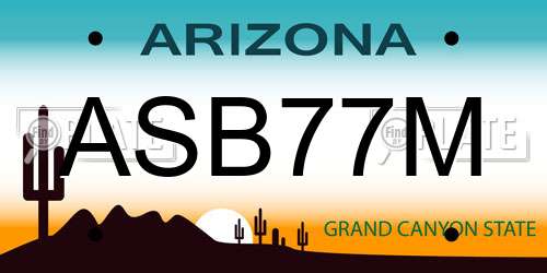ASB77M Arizona License Plate