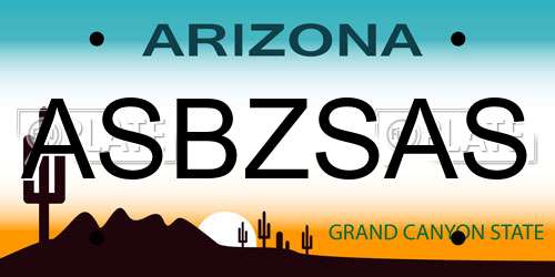 ASBZSAS Arizona License Plate