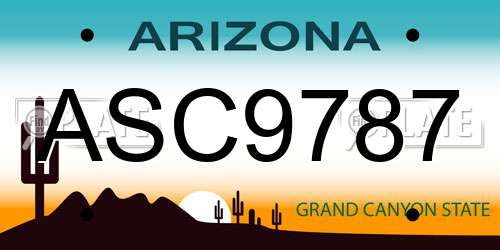 ASC9787 Arizona License Plate