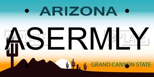 ASERMLY Arizona License Plate