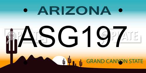 ASG197 Arizona License Plate
