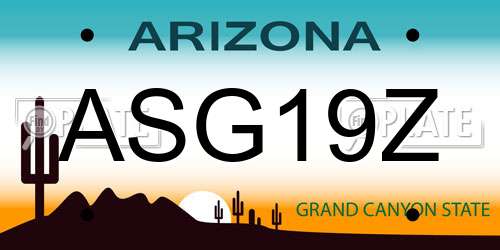 ASG19Z Arizona License Plate
