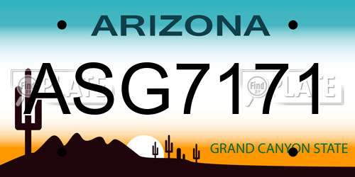 ASG7171 Arizona License Plate
