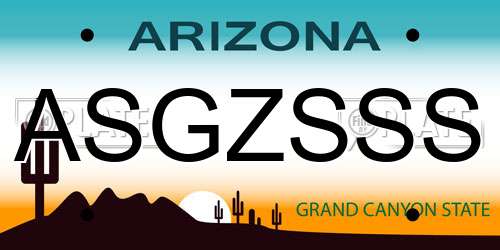 ASGZSSS Arizona License Plate