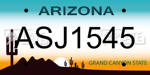 ASJ1545 Arizona License Plate