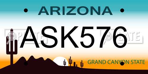 ASK576 Arizona License Plate