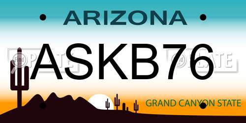 ASKB76 Arizona License Plate