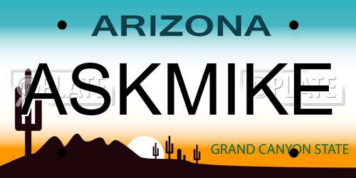 ASKMIKE Arizona License Plate