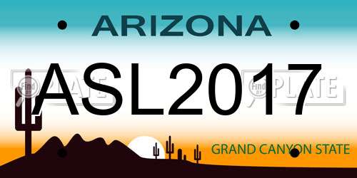 ASL2017 Arizona License Plate